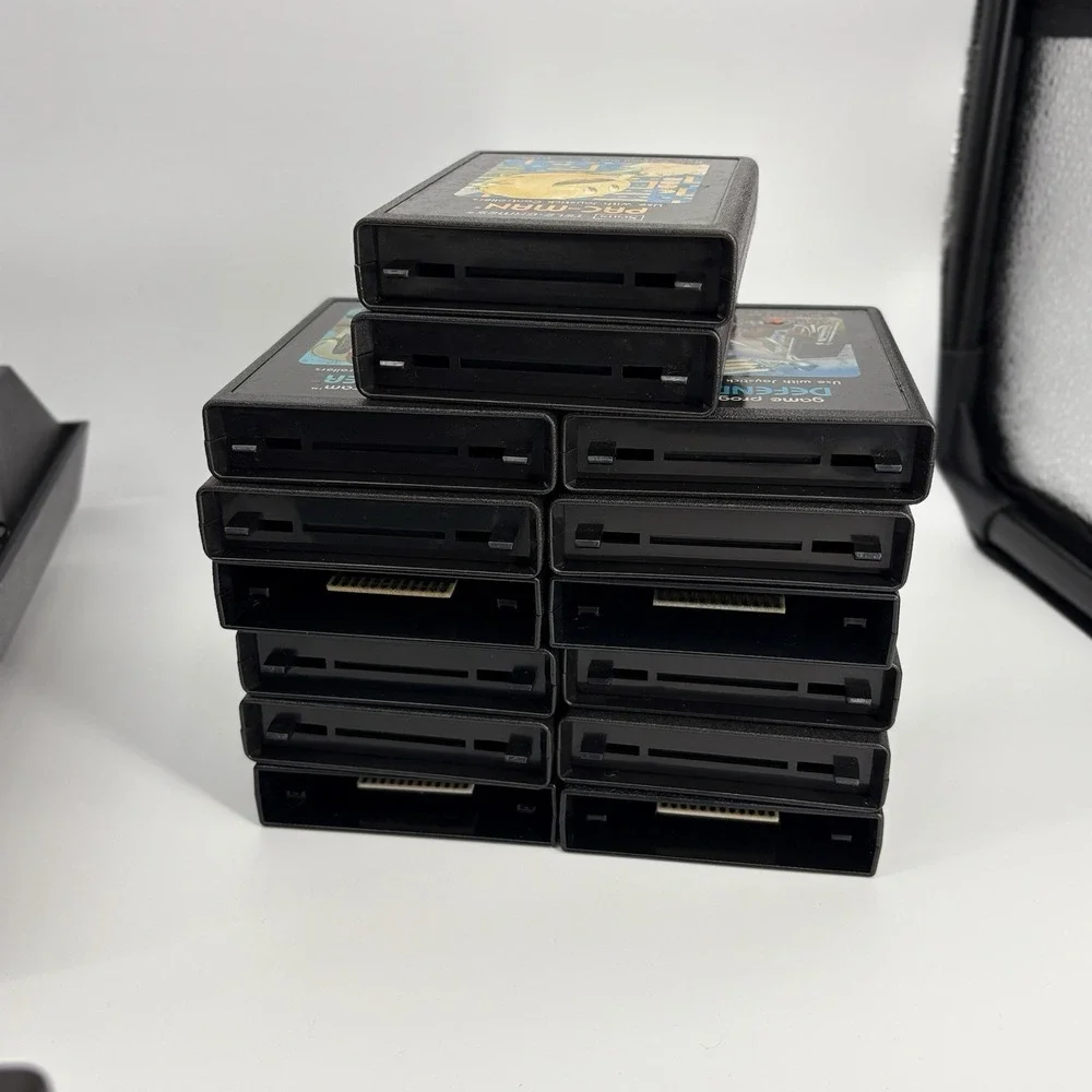 Atari 2600A 4-Switch Gaming Console System with Game Lot 19 Games Read Ds!